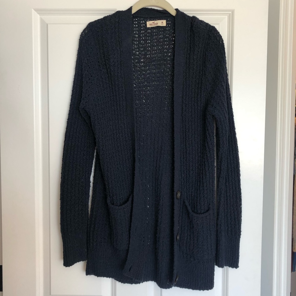 Hollister navy blue cardigan